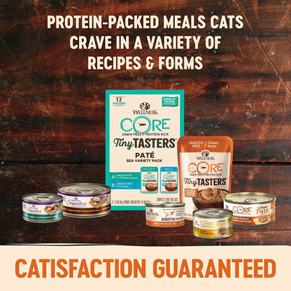 Wellness CORE Signature Selects Grain Free Wet Cat Food, Flaked Real Meat in Gravy Sauce, Natural, High Protein Cat Food, Healthy, Adult